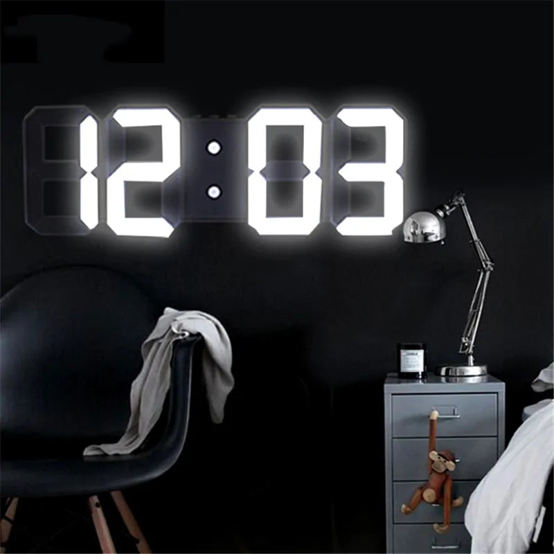 3D LED Digital Wall Clock Home Decor